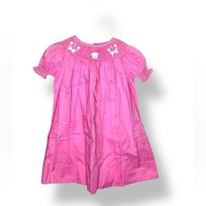 Strasburg hand smocked Little girls pink birthday dress